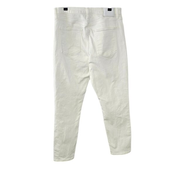 Aritzia Denim Forum The Yoko High Rise Slim Jeans, White, Button Fly, Cotton, 32 - Picture 2 of 10